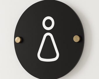 Modern Acrylic Restroom Sign: Wall-Mounted Toilet Door Plaque