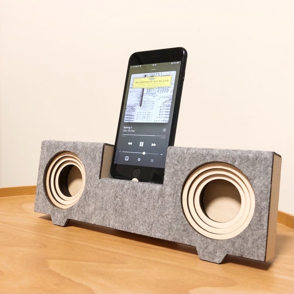 ALTAVOZ PASIVO PARA SMARTPHONE (versión Felt) archivo de corte por láser