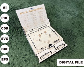 DICE BASEBALL BOX laser cut file