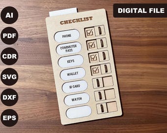 CHECKLIST BOARD laser cut file