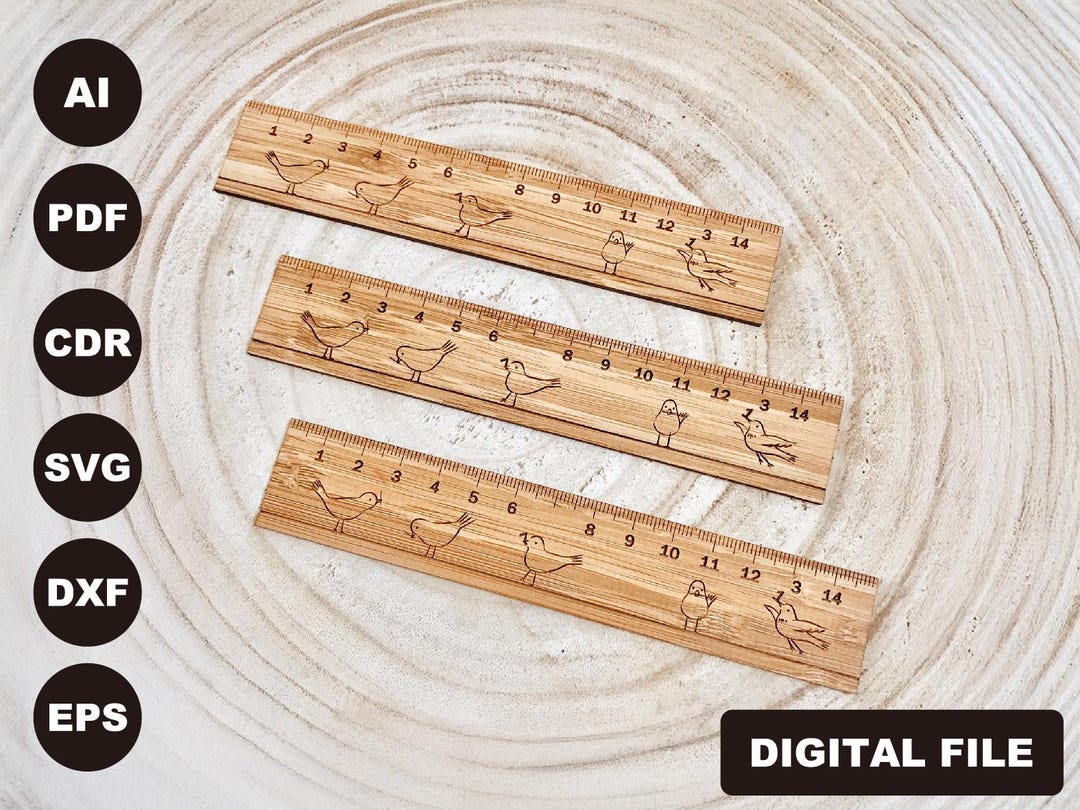 Mischivous Little Birds Scale Ruler Laser Cut File - Etsy