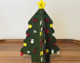 Felt mini Christmas tree lasercutting file