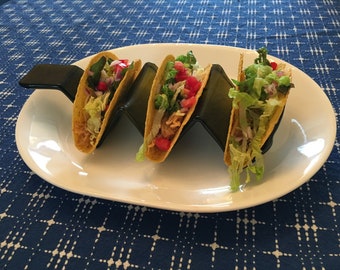 Recycled wine bottle taco holder