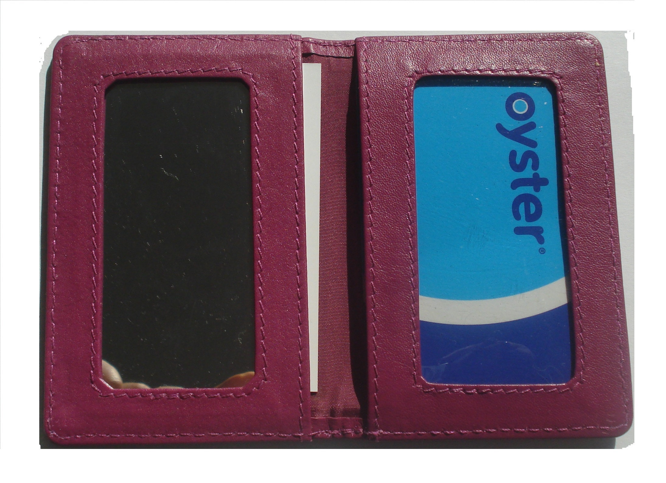 関税/送料込★Rest&Recreation★MIRROR CARD HOLDER KEYRING Metallic Leather Keychain Credit Card & ID Wallet, Leather