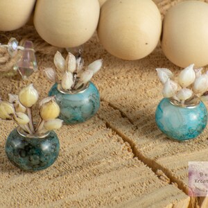 Miniature Potted Plant in Shades of Blue Watercolor for 1:12 Scale Dollhouse Miniature