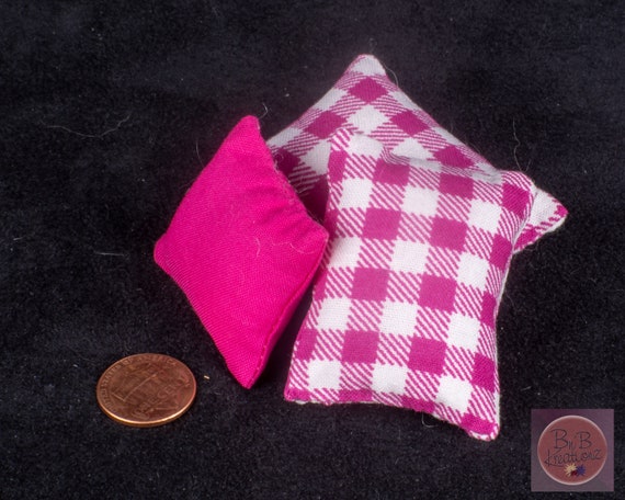 Miniature Dollhouse Cloth Shopping Bag Pink w// White Dots