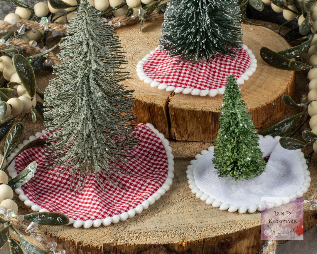 Miniature Tree Skirt Double Sided Red Check Plaid & Etsy