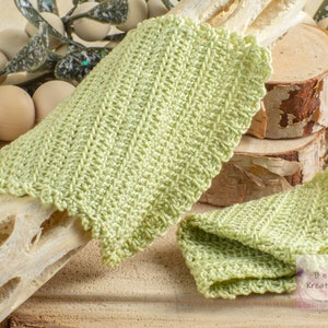 Miniature Crocheted Afghan in Bright Light Green for 1:12 Scale Dollhouse Miniature