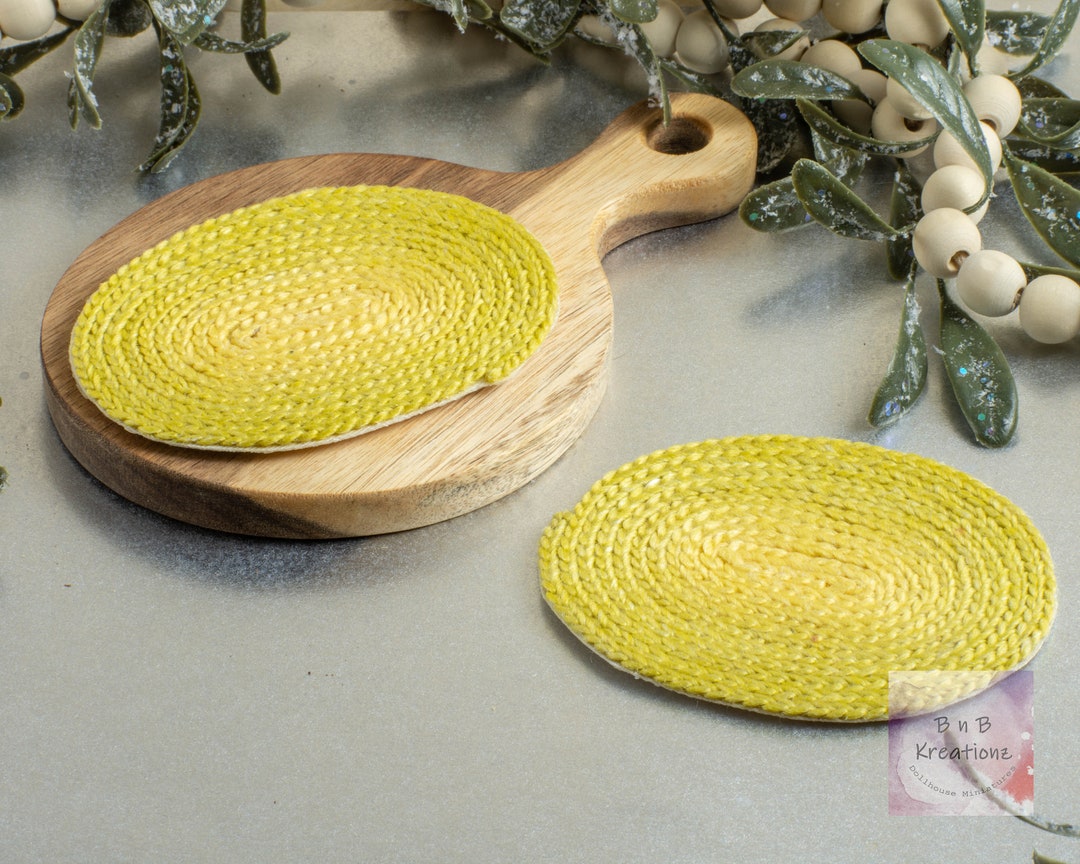 Miniature Braided Rug Ombre Green to Yellow Rug Dollhouse Miniature 112 Scale Etsy