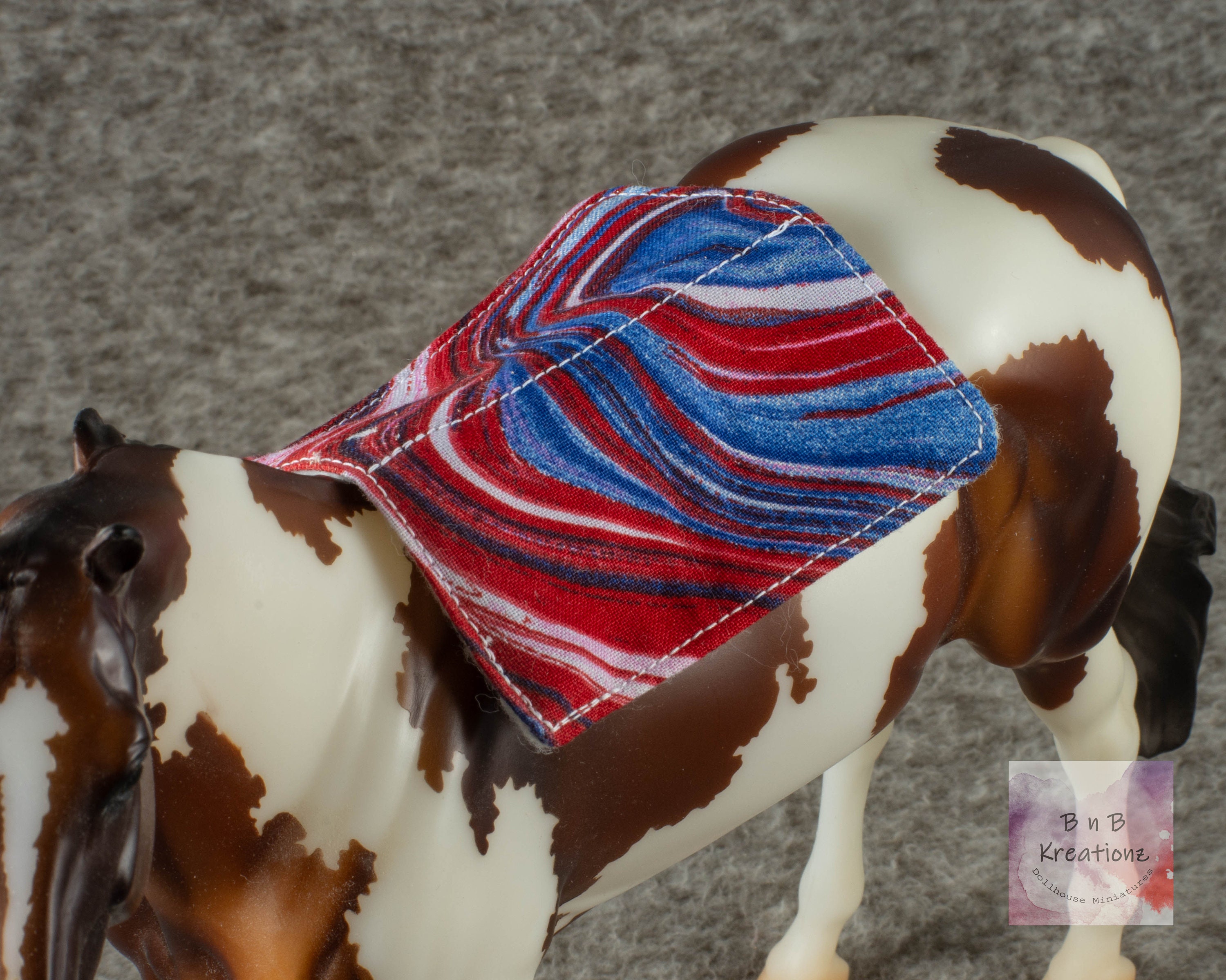 Traditional Model Horse Saddle Pad in Red, White & Blue Swirl for 1:9 Scale  Miniature - Etsy