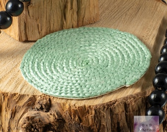 Miniature Braided Rug in Sage Green for 1:12 Scale Dollhouse Miniatures
