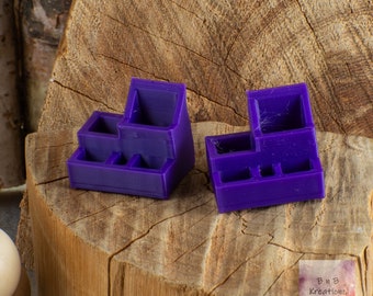 Organizador de escritorio en miniatura - Impreso en 3D - Púrpura - Casa de muñecas miniatura escala 1:12