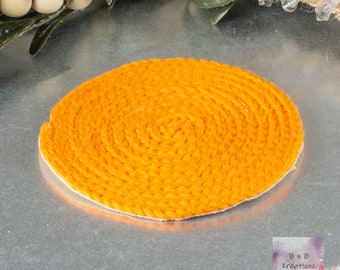 Vibrant Orange Braided Rug for 1:12 Scale Dollhouse Miniature