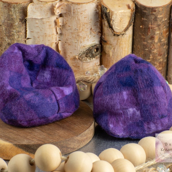 Miniature Bean Bag Chair - Modern Purple Squares - Dollhouse Miniature 1:12 Scale