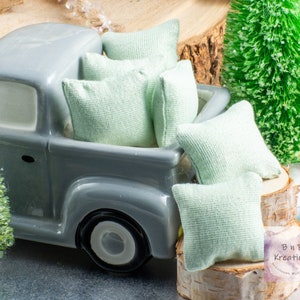 Dollhouse Pillow in Shimmery Mint for 1:12 Scale Dollhouse Miniature