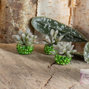 Miniature Potted Plant in Green Gem with Succulent for 1:12 Scale Dollhouse Miniature