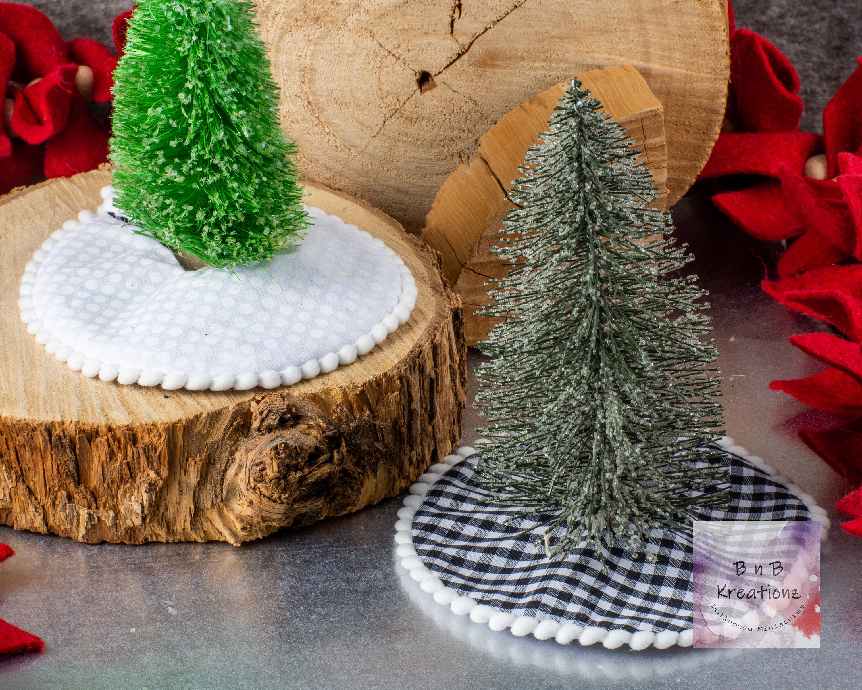Miniature Tree Skirt Black & White Buffalo Check Double Etsy