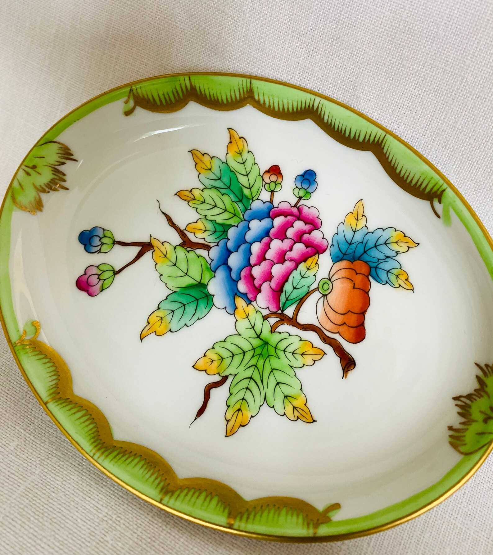 Herend Porcelain Hungary. Bowl trinket dish with Queen Etsy
