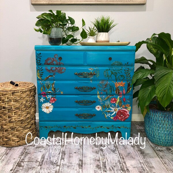 Boho-eclectic nightstand/end table/entry table/mini dresser