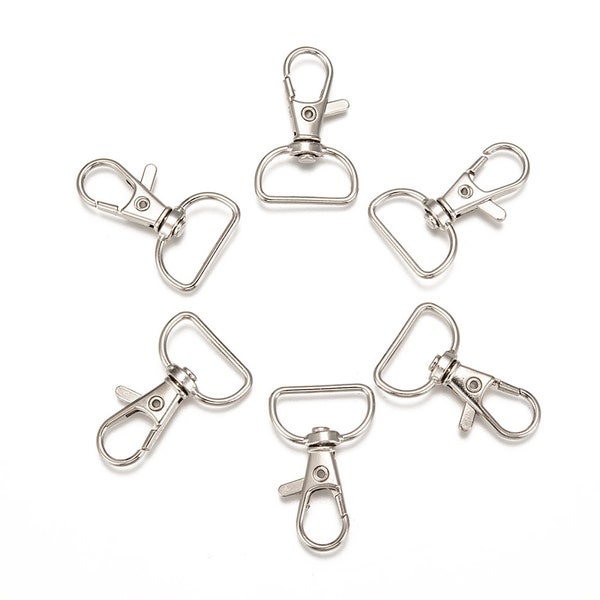 Quality Swivel Clips In Silver, Gold Colour Lobster Clasps Suitable for 20mm Strapping Or Jewellery Making Size: 38mm x 24 SC09