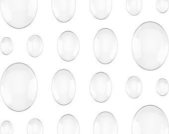 10 x Oval Clear Glass Cabochons FREE POST   Domed With Flat Back Glass 8x10mm 10x14mm 13x18mm 18x25mm 20x30mm 30x40mm