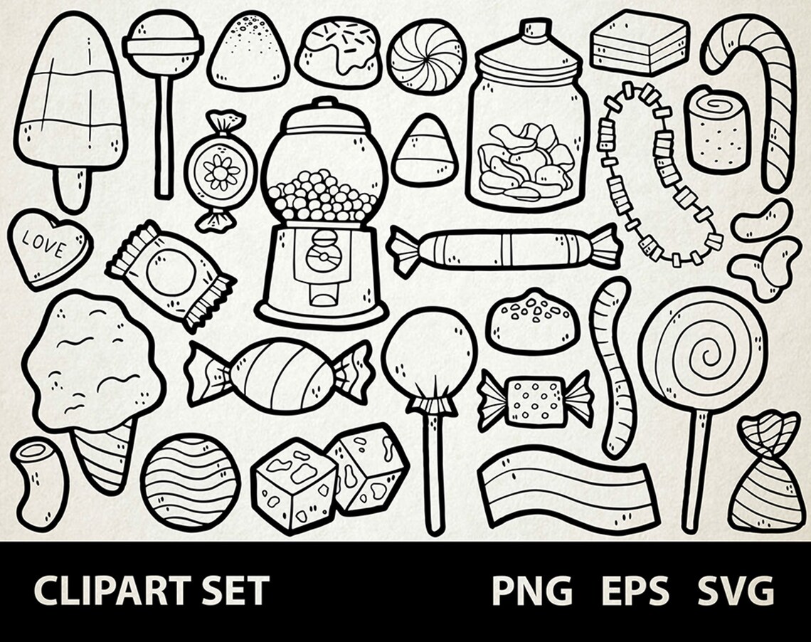 Candy / Digital Clip Art Graphics / SVG, PNG, EPS / Sweets, Chocolate