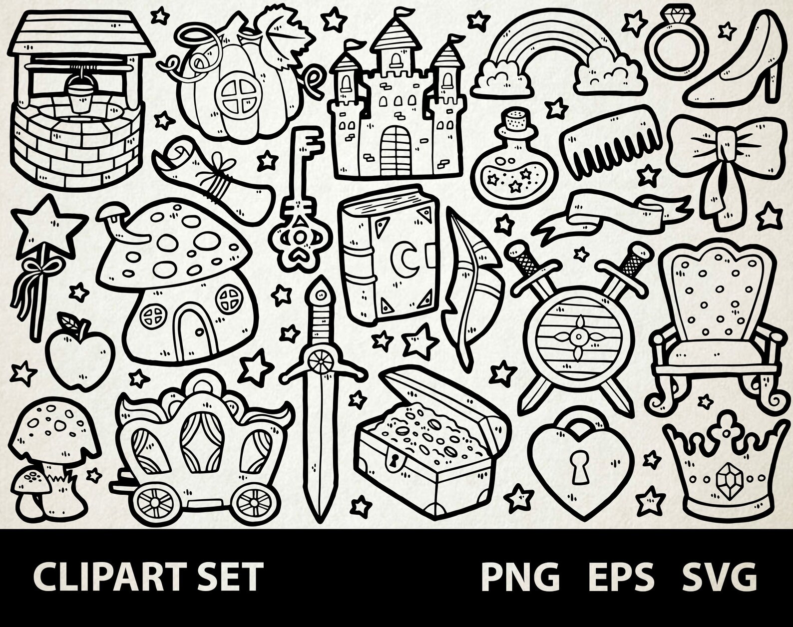 Fairy Tale / Digital Clip Art Graphics / SVG, PNG, EPS / Fantasy, Magic ...