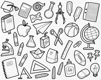 Schule / Digitale Grafiken / Einschulung, Sommerferien, Schüler, Kinder, Abschluss / EPS, SVG, PNG / Cliparts für kommerzielle Nutzung