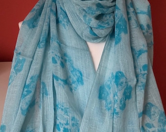 Baby Blue Raw Silk Scarf Fair Trade BNWT