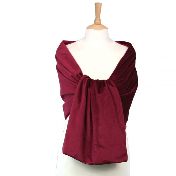 Beautiful wine velvet feel lined stole, wedding, occasion, party, Christmas, Prom bnwt