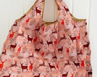 Large folding shopping bag with cute cat design, bn, birthday, gift, present, stocking filler