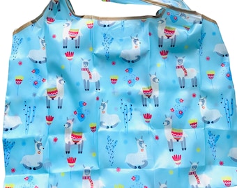 Large folding shopping bag with cute llama design, bn, birthday, gift, present, stocking filler