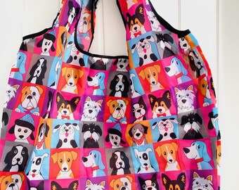 Pretty dog design large folding shopping bag, bn, gift, present, birthday