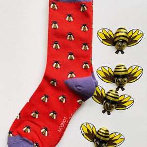Gift box of 1 pair ladies bamboo bee socks and chocolate ladybirds, bn, gift, present, birthday
