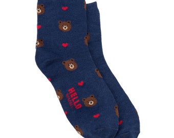 Cute bear face  design on ladies socks, bnwt