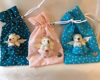 Scented pouch with teddy bear decoration