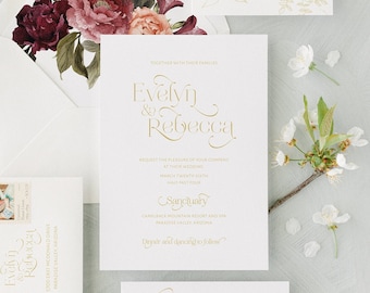 Peony watercolor floral wedding invitation, Modern wedding invitation, Romantic Wedding Invitation, Elegant wedding invitation, burgundy