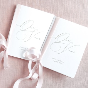Keepsake wedding vows. Wedding vow books. Handmade wedding vow books with silk ribbon. Personalized wedding vow books. Minimalist wedding.