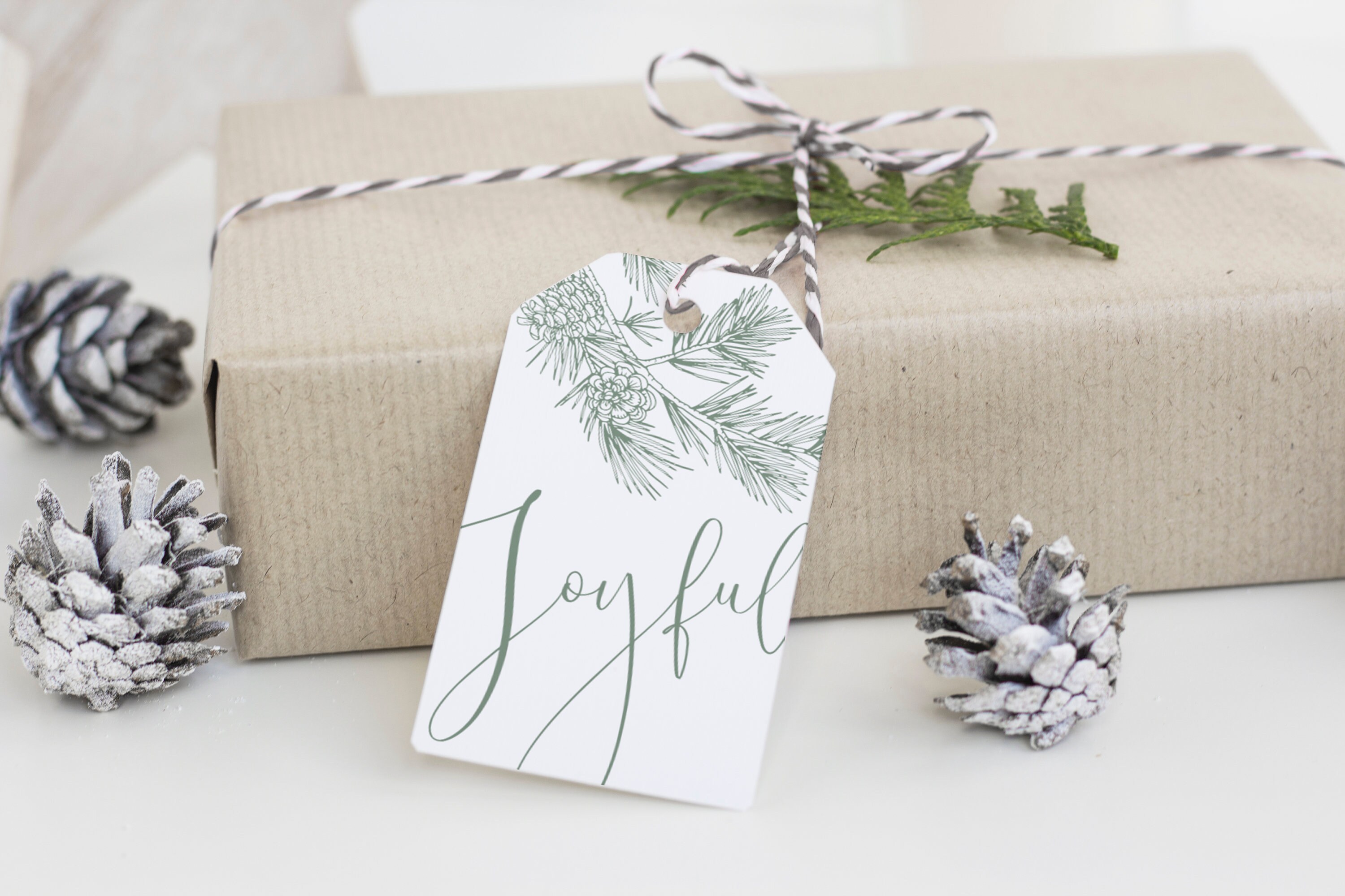 Printable Sage Green Christmas Gift Tags. Holiday Gift Tags. DIY Gift