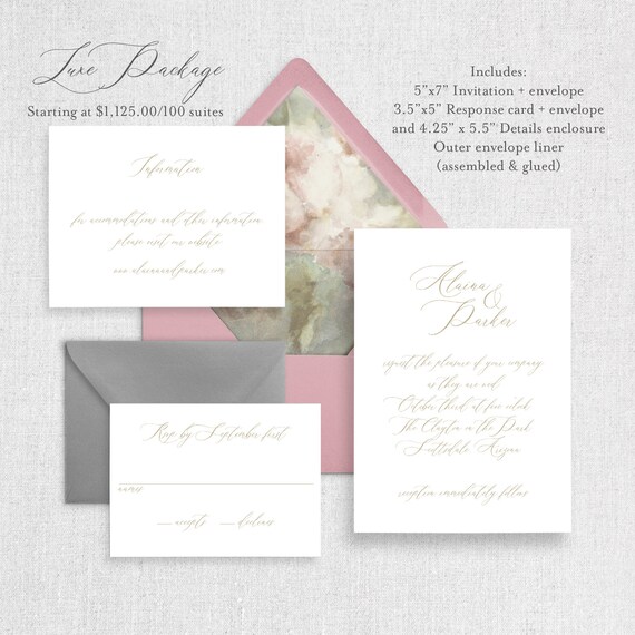 Watercolor Wedding Invitation \u2013 Dusty Rose