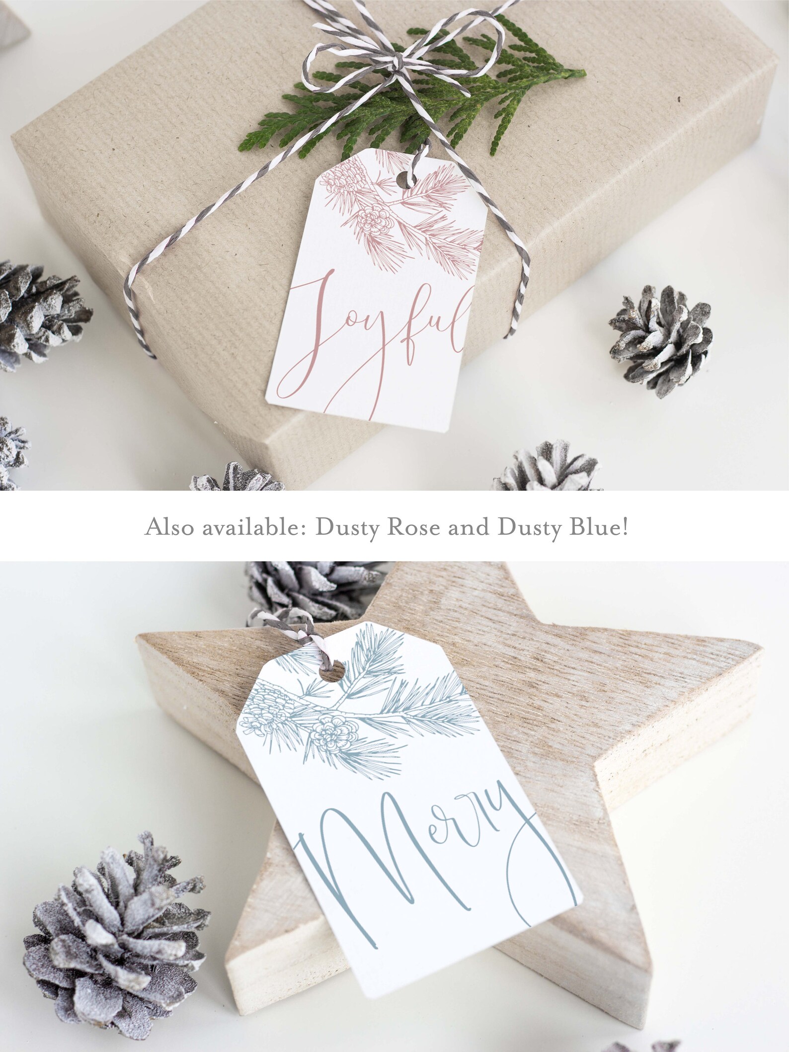 Printable Sage Green Christmas gift tags. Holiday gift tags. Etsy