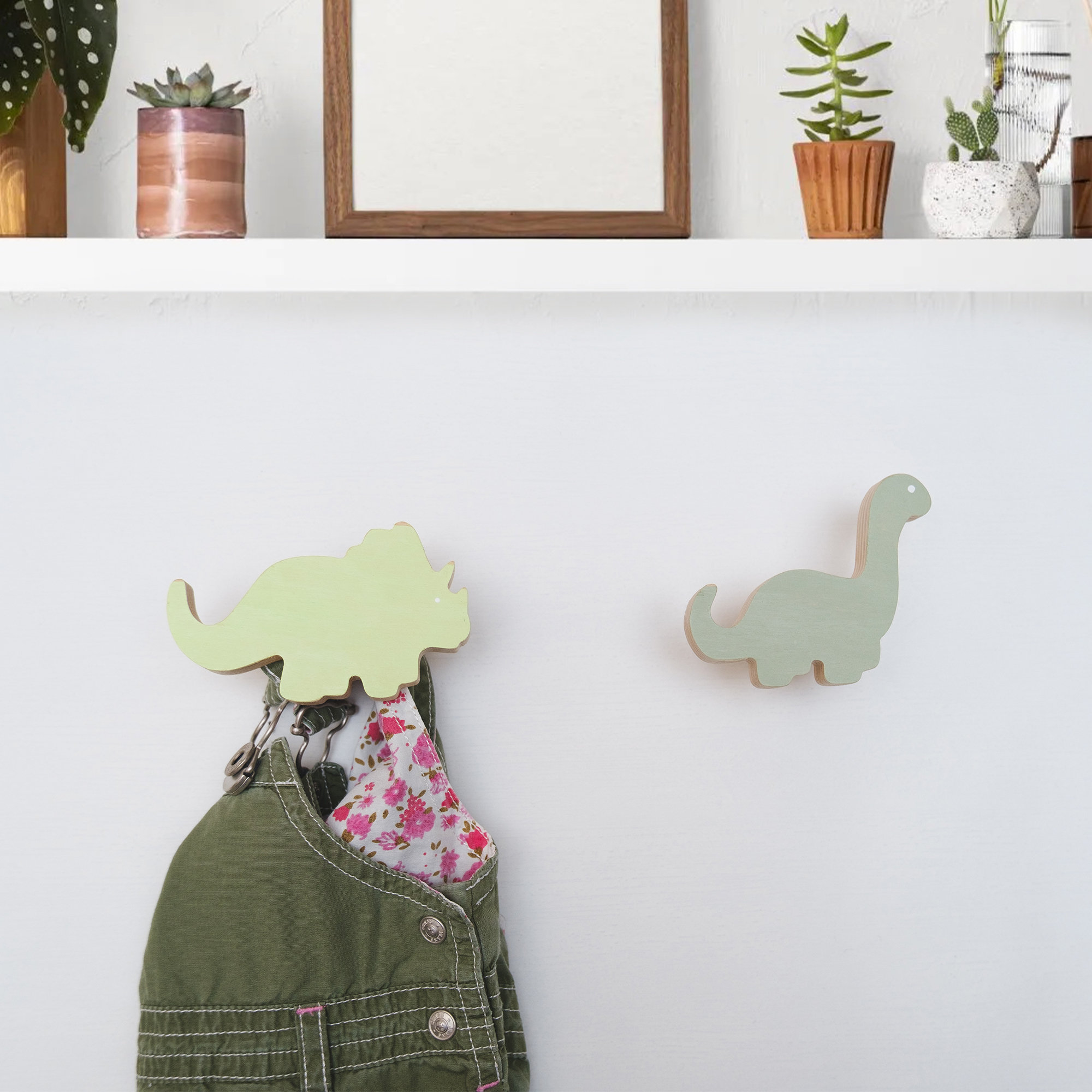Ganci A Forma Di Dinosauro Per Cameretta - Legno Con 4 Ganci | Appendiabiti Per Bambini Colorati - Foto 7