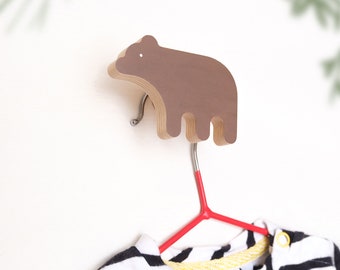 Ganchos de decoração de parede para berçário em floresta, Arte de parede de floresta para berçário ou sala de jogos infantil, Ganchos de parede de madeira para berçário para crianças / cabideiro