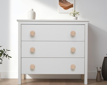 Set Natural Wooden Hooks | Unpainted Solid Wood Knobs | Scandinavian Dresser Handles | Minimalist Drawer Hardware