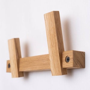 Modern Wood Hanger | clothe rack | Oak wood Entryway Wall  Coat Hook | Wooden hanger for entryway | Minimalist handle | Decorative wall hook