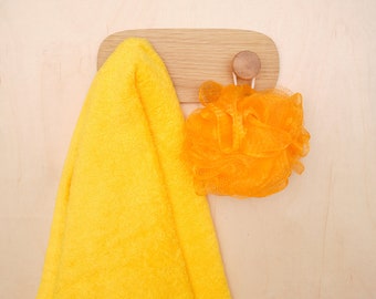 Oak wood Kitchen Towel Wall Hooks | Modern Wood Hanger | Wooden hook for entryway | Minimalist handle | Decorative wall hook / clothes rail