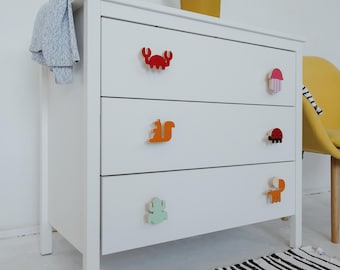 Organische Holz-Tier-Schubladenknöpfe, rustikale Safari-Tier-Griffknöpfe, Safari-Themen Griffe aus naturbelassenem Holz