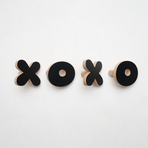 Black Wooden Letters wall hooks for Nursery, Personalised sign letters coat rack, Any name and letter clothing rack image 3