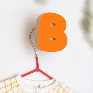 Wooden Letters Coat Hooks for wall : Alphabet Number Kids clothing rack, Montessori clothing kids room hooks, Personalise towel Rack Hanger