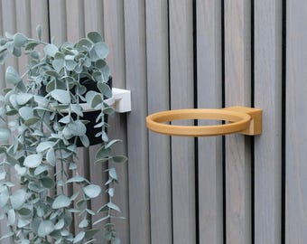 Slat Wall Flower Pot Holder, 3D Printed Floating Ring for Acoustic Panels, Minimalist Home Decor, Vertical Garden Hanger